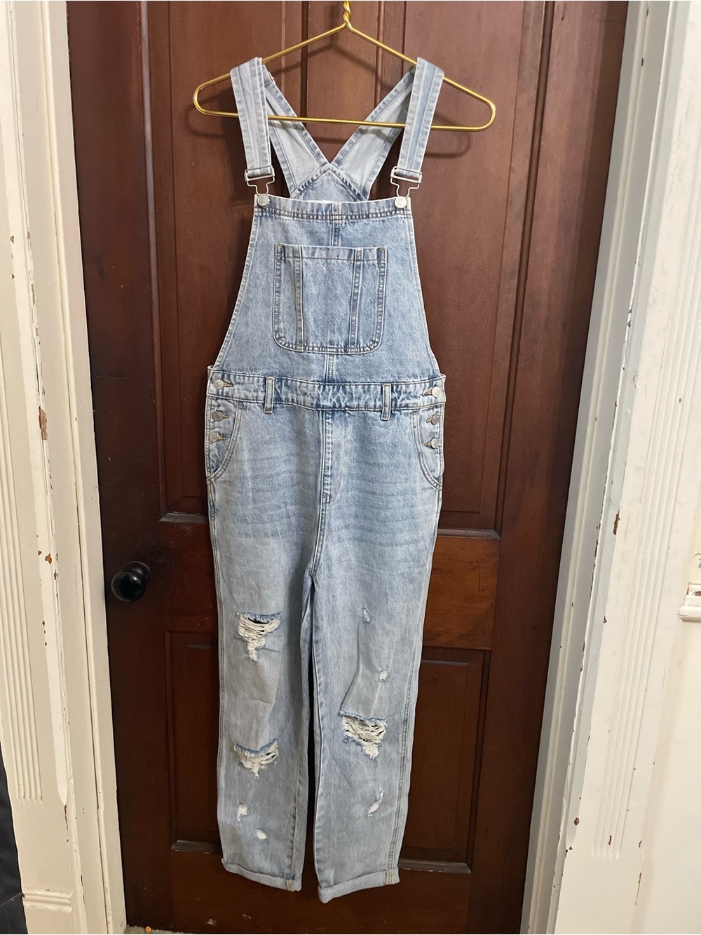 TNR women's small denim bibs / overalls